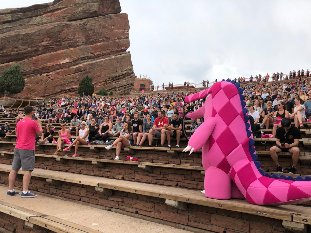 EFprocycling's tweet photo. Coors Field last night. Red Rocks this morning. Our friends at @EF are hitting up all the good spots. They're on hand for a morning yoga session and to cheer us on as head through Morrison a bit later in today's #CoClassic18 stage. 

#OurGuyArgyle #EFRides #onlyatef https://t.co/q5es2i1Bad