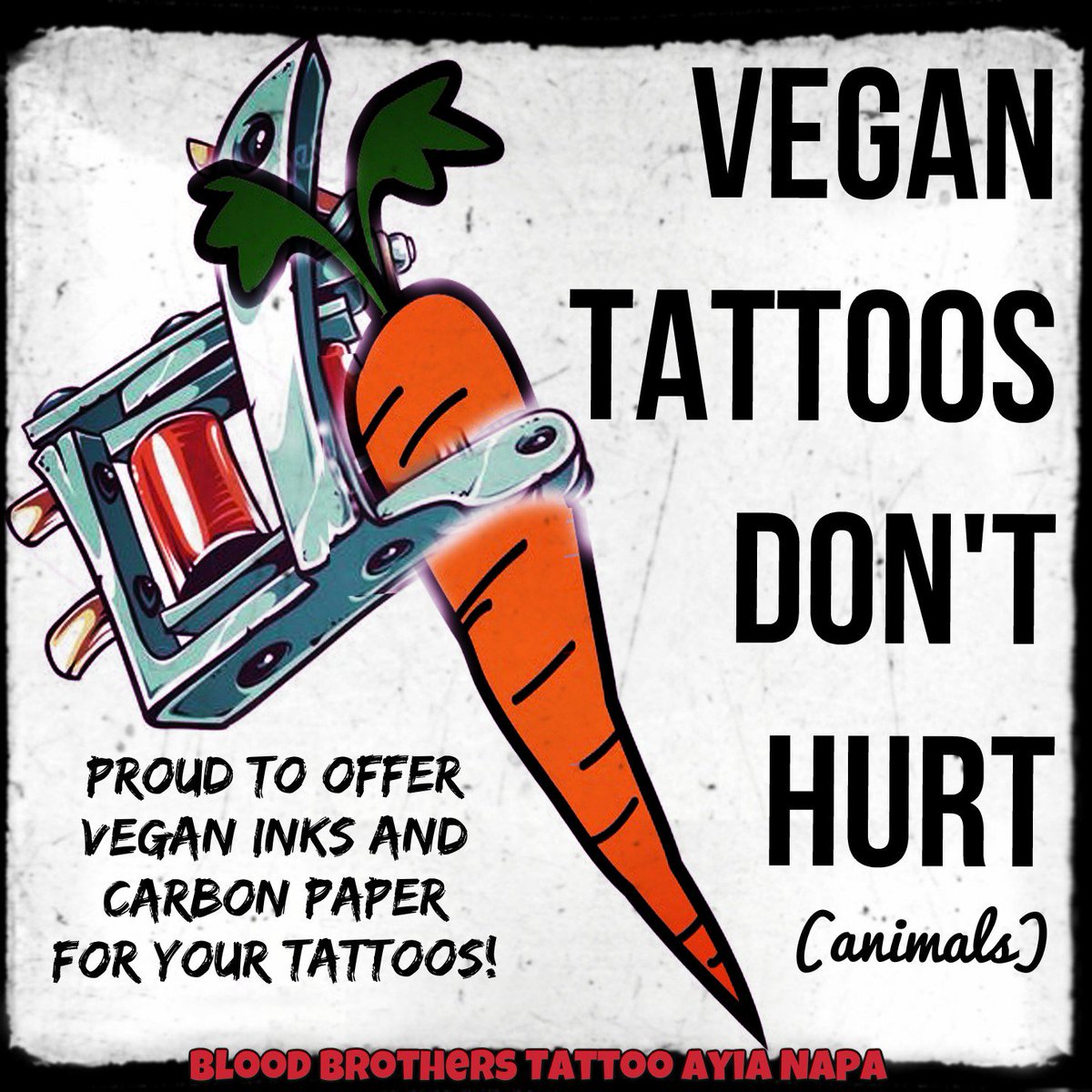BloodBrothersCy's tweet photo. Proud to offer #vegan #tattoos Please be sure to let our artists know that you will want a #vegantattoo when making your appointment #ayianapa #AyiaNapa2018 #Cyprus #cyprustattoo #ayianapatattoo #tattoo https://t.co/cikwEXhpg1