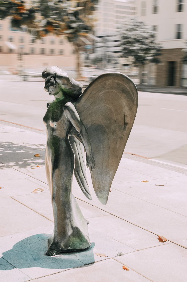 FIDM's tweet image. Ever wondered what the masked angel statue on the #FIDMLA Campus means? The piece was created in 1990 and is titled &quot;Transforming Yourself Into Fashion.&quot; It depicts that in LA, many people try to change their image, masked in mystery. #FIDMFact