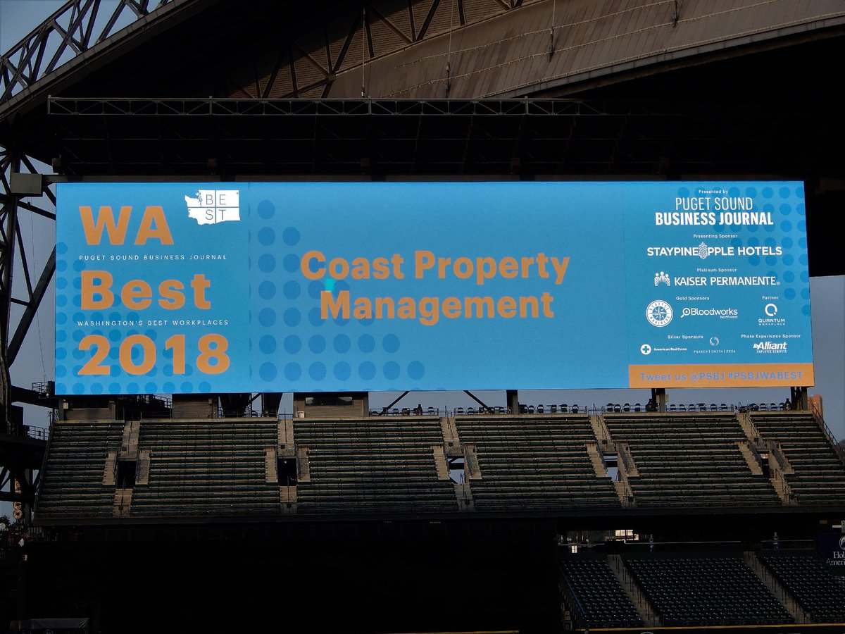 TheCoastGroup's tweet photo. Coast Property Management has been recognized as one of Washington States Best Workplaces in 2018 by the Puget Sound Business Journal. This award reflects the efforts Coast makes everyday to live our values and support our amazing team. #CoastPropertyManagement https://t.co/l6aRvTzIbT