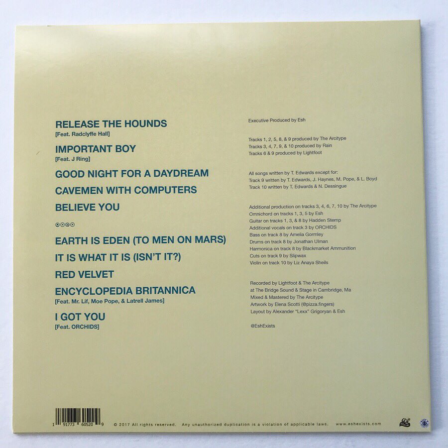 EshExists's tweet photo. Today is marks one year since I dropped Darwin’s Frankenstein. To celebrate, I’ve put the vinyl up for $10 this weekend only. I can’t thank y’all enough for the support.
https://t.co/CoVG2FT1tS https://t.co/D1Q9qAeHnd