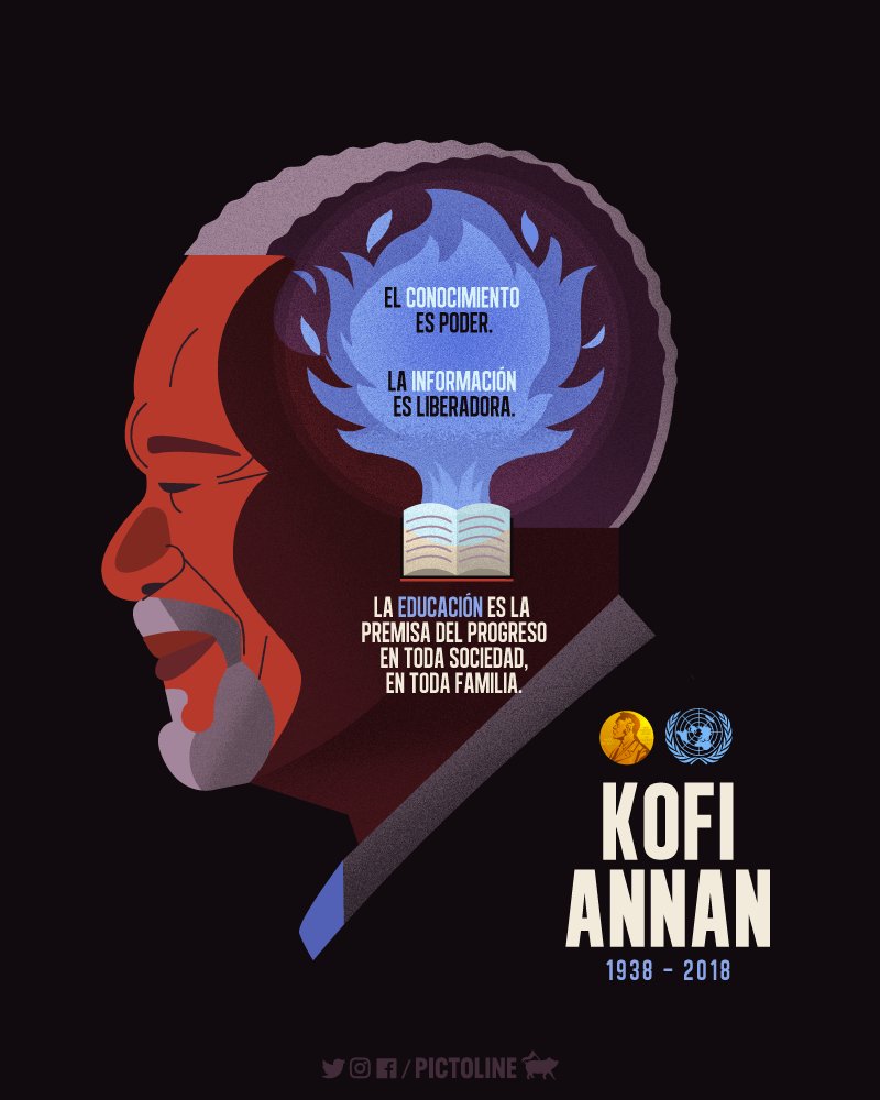 pictoline's tweet photo. "La educación es la premisa del progreso".
Gracias por las enseñanzas, Kofi Annan ⚫️🕊 https://t.co/PbQkwAQvep