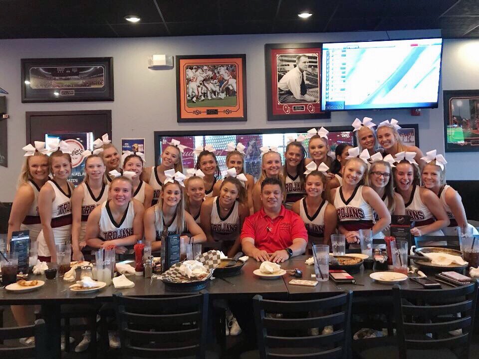 Thank you to <a href="/LouiesJenks/">Louie's Jenks</a> for hosting our dinner to kickoff football season! Great food &amp; a great night! #TrojanPreview