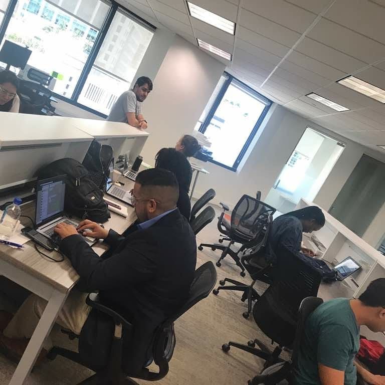 4GeeksAcademy's tweet image. Thanks to @payklever for hosting our #CodingWeekend 👍 #4GeeksAcademy🤓
.
#JavaScript #Reactjs #Python #CSS #HTML #Course #BootCamp #Coding #Miami #Technology #CodingEducation #PartTime #LearnToCode #Developers #WebDeveloper #Programmer #Geeks #Code #Developerslife #WebDeveloper