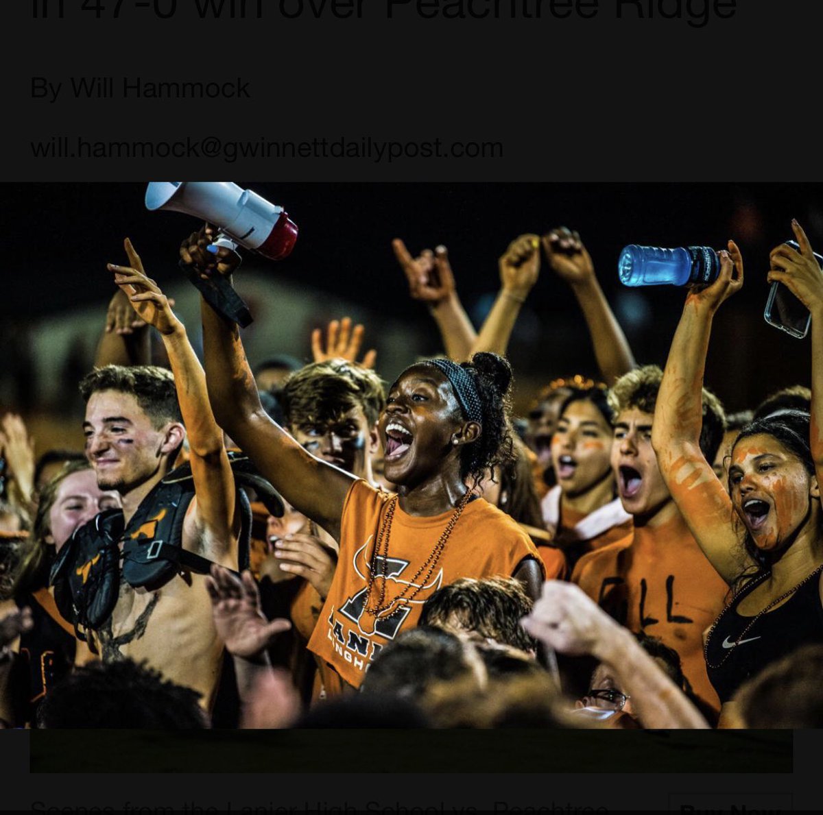 LanierADNews's tweet photo. Big Shout Out to the @LANIER_HERD !!! Y’all were unbelievable!! Thanks for the support and for an awesome inaugural post-game celebration on the field! 📷 creds @GDPsports https://t.co/3LjWFqYfhJ