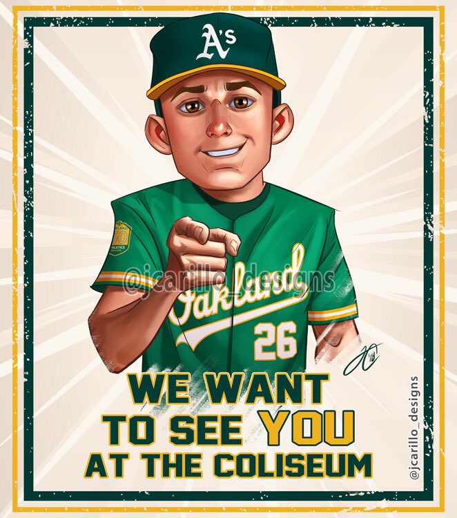JCarilloArt's tweet photo. Tied for first place! This was done for my Instagram art page which has a different handle. There's something special going on in Oakland. Let's fill those stands. @Athletics @mattchap6 #letsgooakland #oaklandas https://t.co/AUz8eDtxls
