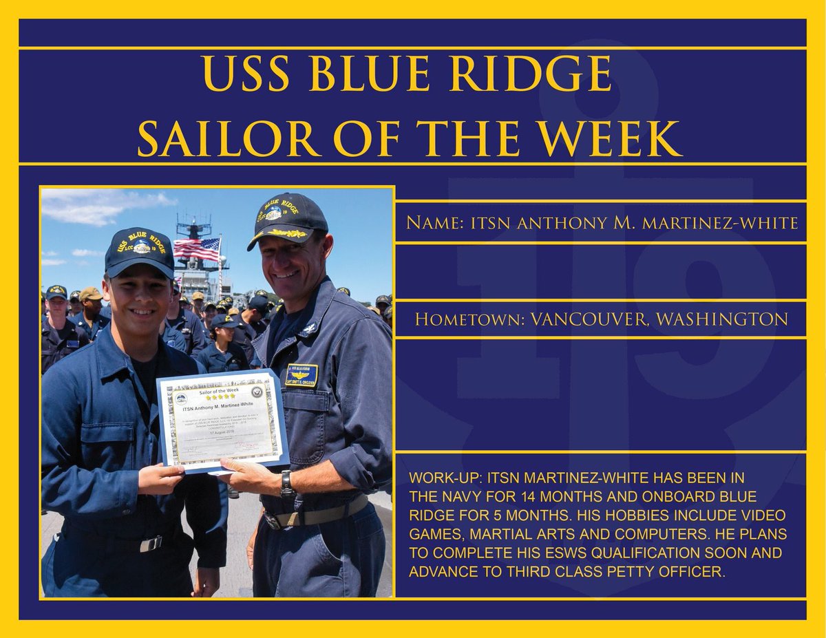 NavysFlagship's tweet image. Lets give some Likes and Shares for ITSN Martinez-White. #FinestintheFleet #NavysFlagship