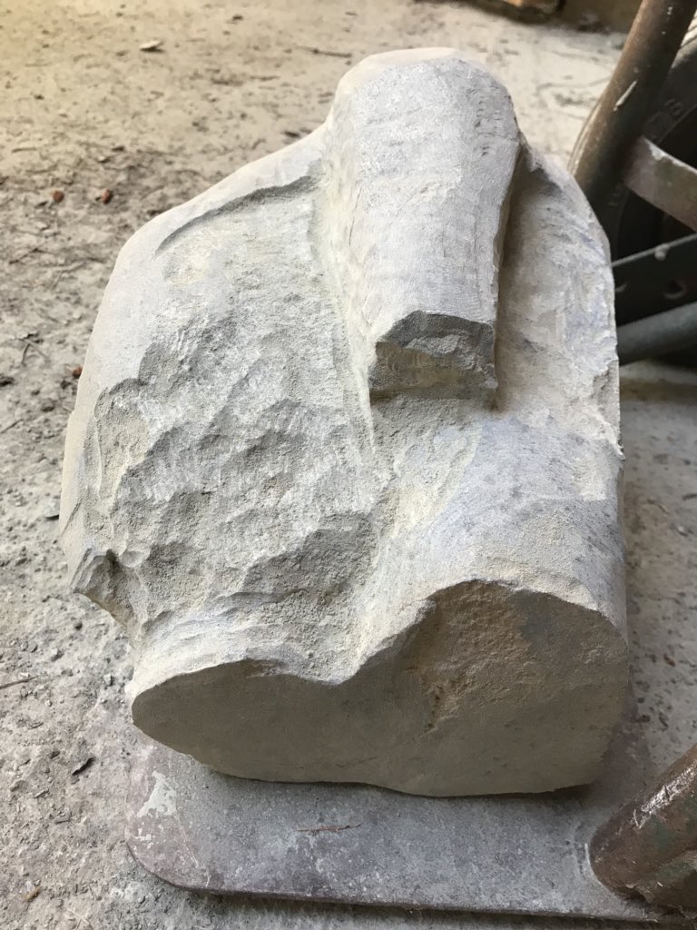 s_signed's tweet image. Rock dirt 😊 Twenty Five hours into Steatite Rock Carving of a Raven. About a hundred more hours to go 😂