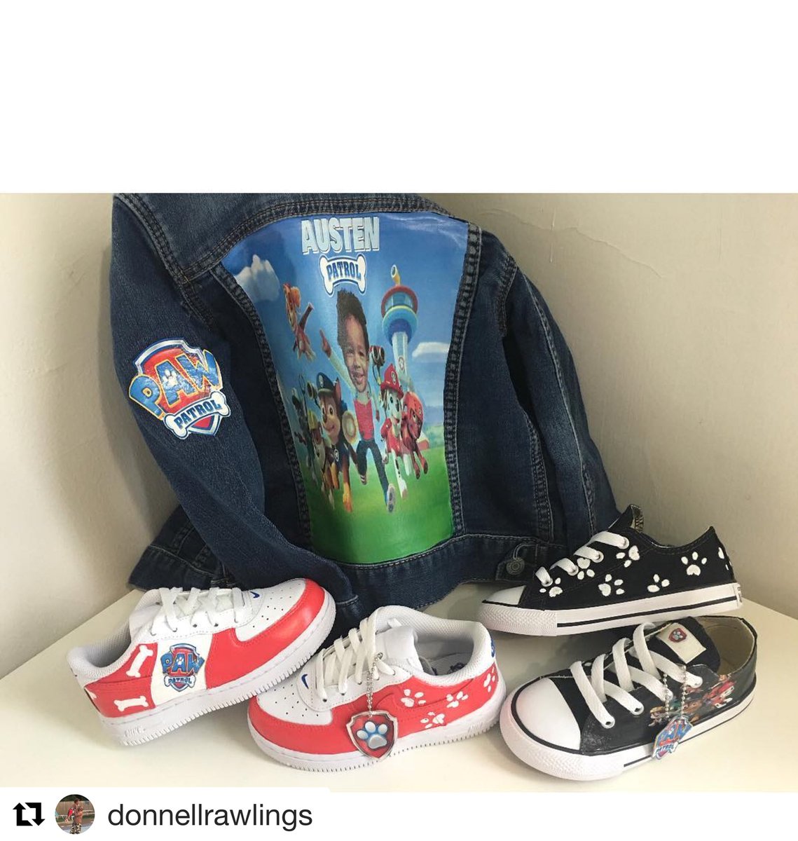 AkioEvans's tweet photo. Commissioned by @donnellrawlings to make Austen Rawlings Paw Patrol Sneakers & Denim Jacket‼️.
.
Check out @akios___ page
YouTube Video posted soon‼️
.
.
#akiosgloriousheroes
#keytothecityfilms https://t.co/OwWwJ4fyoO