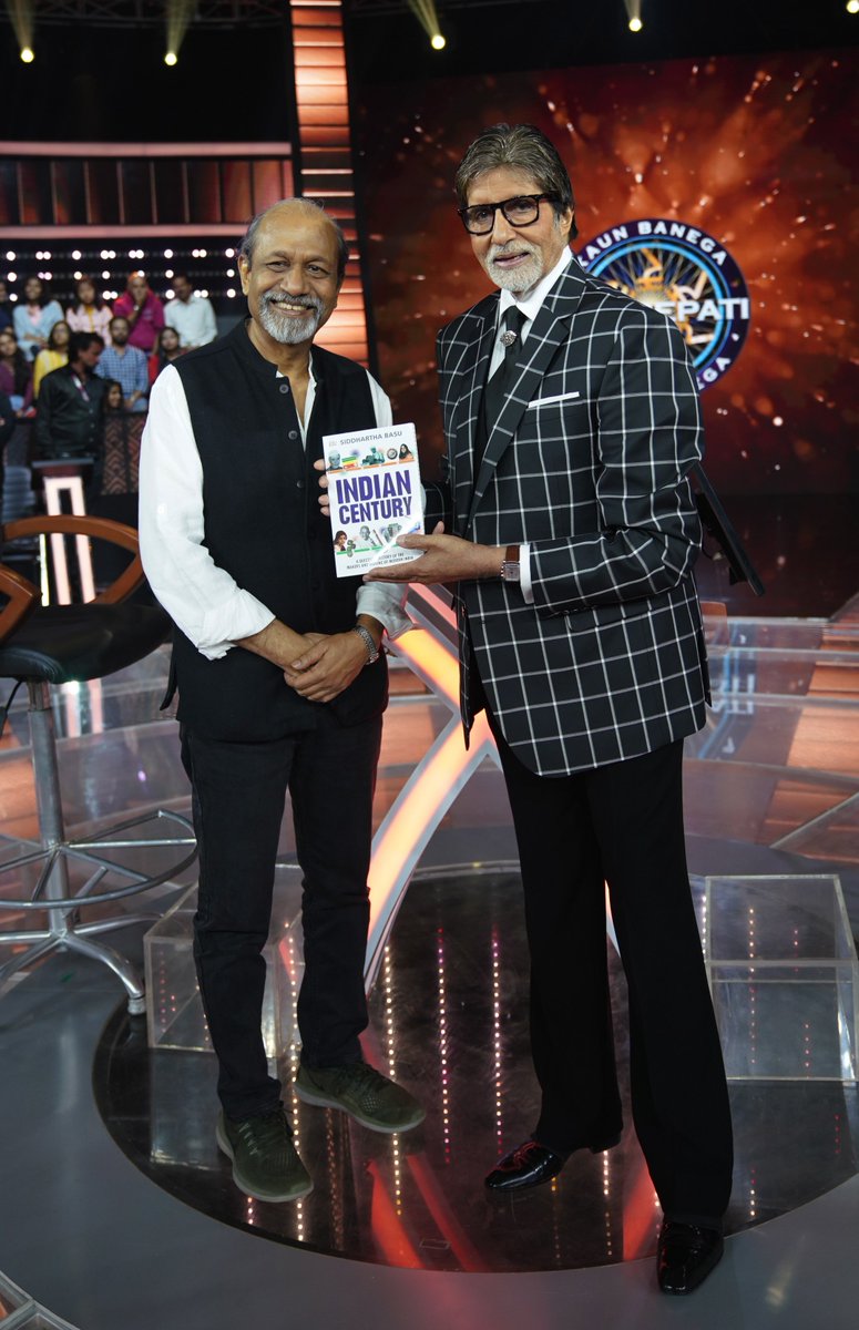 SrBachchan's tweet image. T 2904 - Dear friend and colleague Siddharta Basu aka 'Babu' "Indian Century" .. a delight to release it and to possess its valuable contents ..