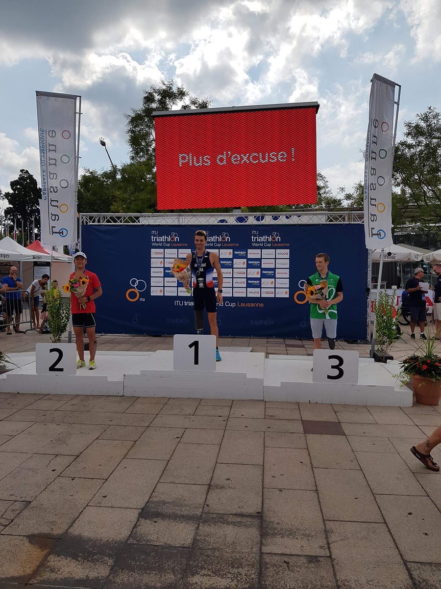 LaureCandlot's tweet photo. Félicitations @AHanquinquant qui vient de remporter la Coupe du monde à #Lausanne en #paratriathlon. Prochain RV important le Championnat de France le 2 septembre à #Graveline. #AthletesPointP #PacteDePerformance Cc. @AthPartenaires @SportMarket_fr https://t.co/o259I7FeoH