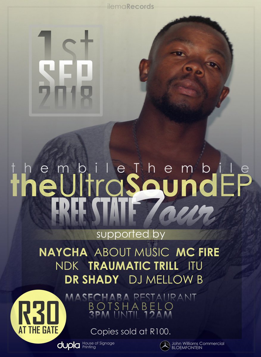 ilemarecords's tweet photo. Phase 1 of 3.
Botshabelo & Ladybrand.
#theUltraSoundEPFSTOUR
#ilemarec https://t.co/QDeySiHZBG