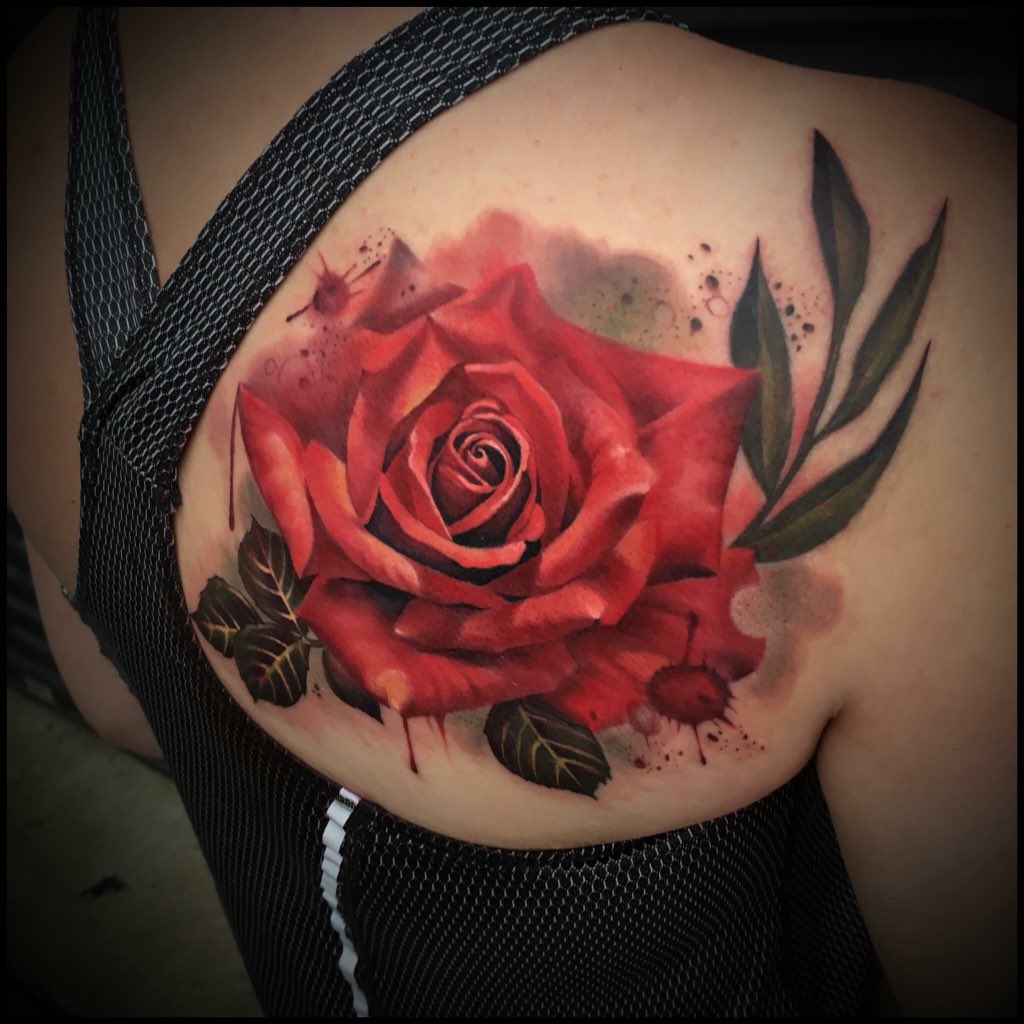 Allisintattoos's tweet photo. #Watercolor rose I did yesterday on this sweet girl Alyssa! Thanks again for traveling up from North Carolina, canโt wait for our next project! @PinzNeedlezMD #PinzAndNeedlez @HeliosTattoo #HeliosTattoo @DabTattoo #DabTattoo @magazine_247 #247InkMag @inkmaster #InkMaster https://t.co/wsN4DHvxEi
