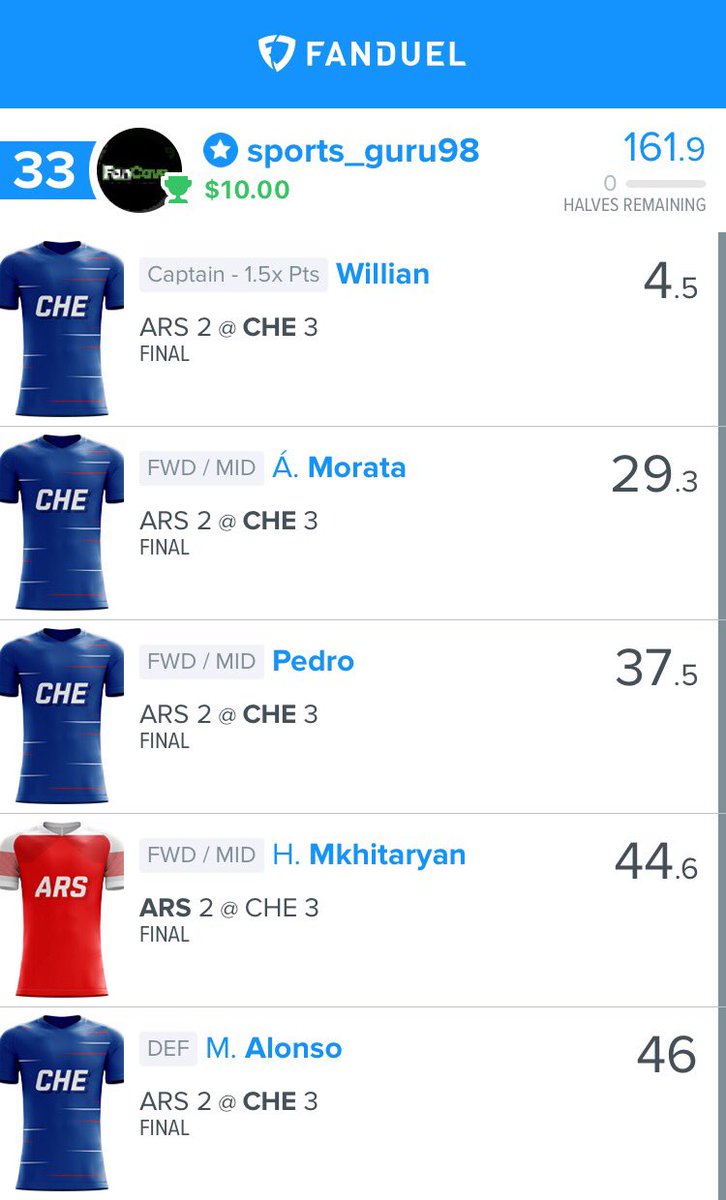mb_guruDFS's tweet photo. We even cash in single game #EPL #BuildPlayWin #DrayDay @FanCaveDFS @vdray5 https://t.co/dR2EQzPnsK