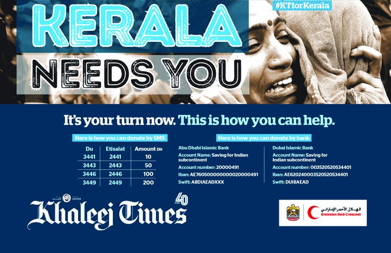 khaleejtimes's tweet photo. #KTforKerala: The Indian state of Kerala needs your help to feed and
provide relief to the families of hundreds who’ve lost their lives...
https://t.co/sJeKEUMX2c
#KeralaFloodRelief #KeralaFlood https://t.co/CDneXhGQhG