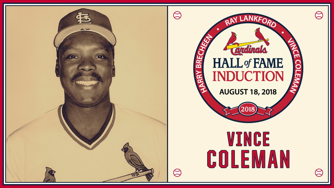 St. Louis Cardinals on X: #CardsHOF Vince Coleman burst on to the scene in  1985 by stealing 110 bases as a rookie, an MLB record that still stands  today, and winning National