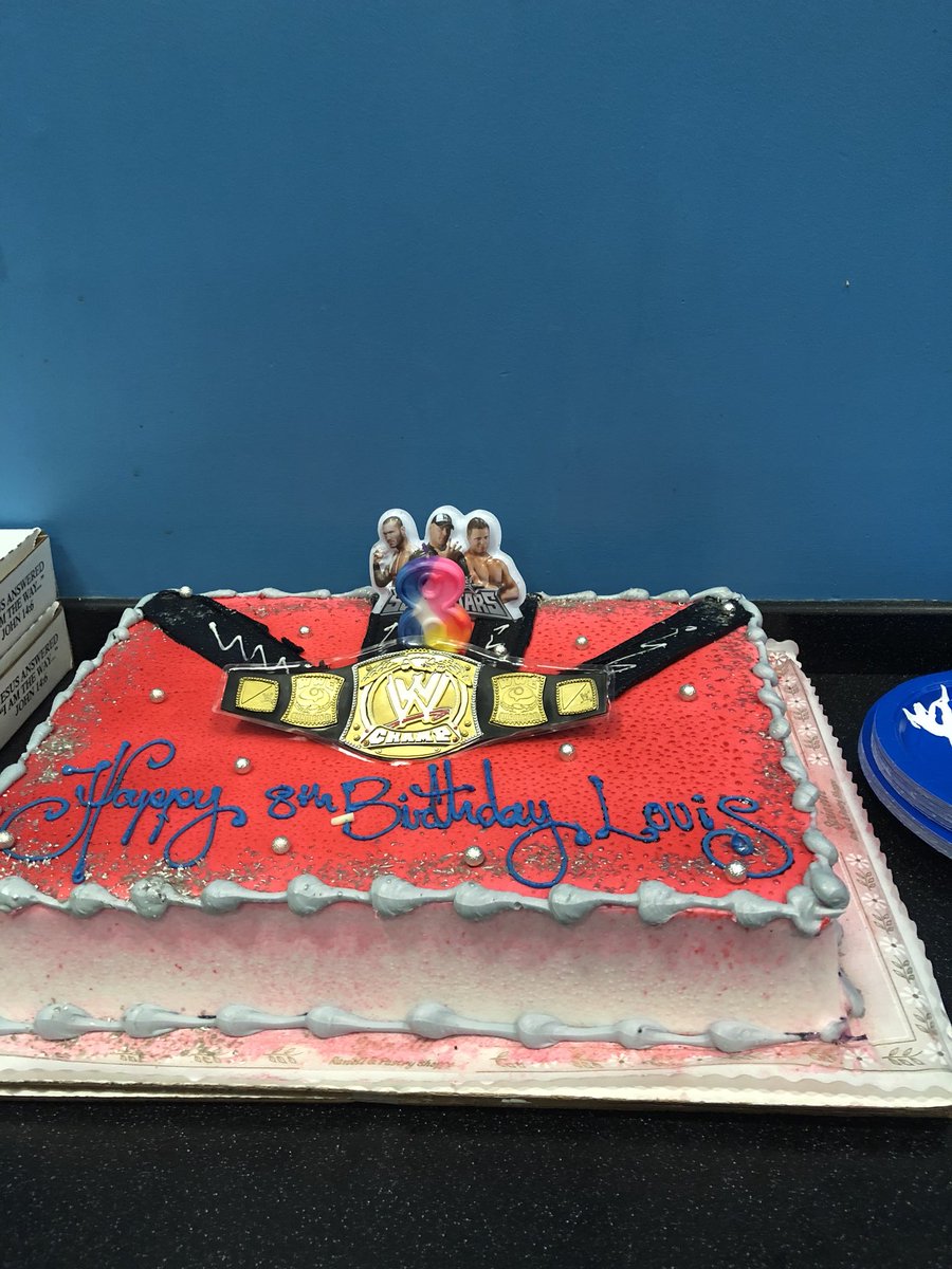 kschraffa72's tweet image. My son’s delicious birthday cake made by Spinellis in East Boston!  Happy 8th Birthday Louis!   #wwe #spinellis