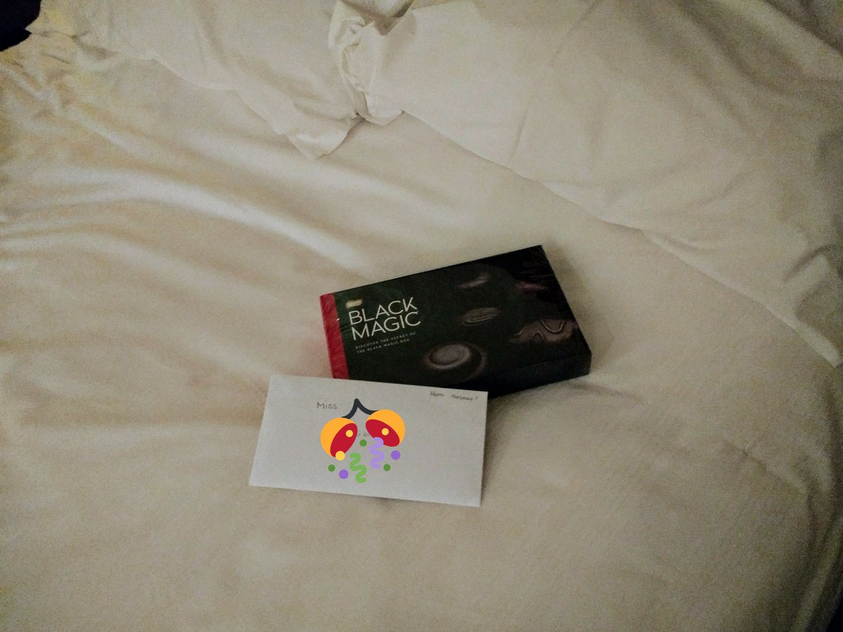 WOWing a guest during her birthday! She was having a black and white party but we only managed to get hold of black chocolate (we got the printed colours right though)! <a href="/WembleyPi/">Wembley Park PI</a> #guestwow #myPIgradjourney #premierinn