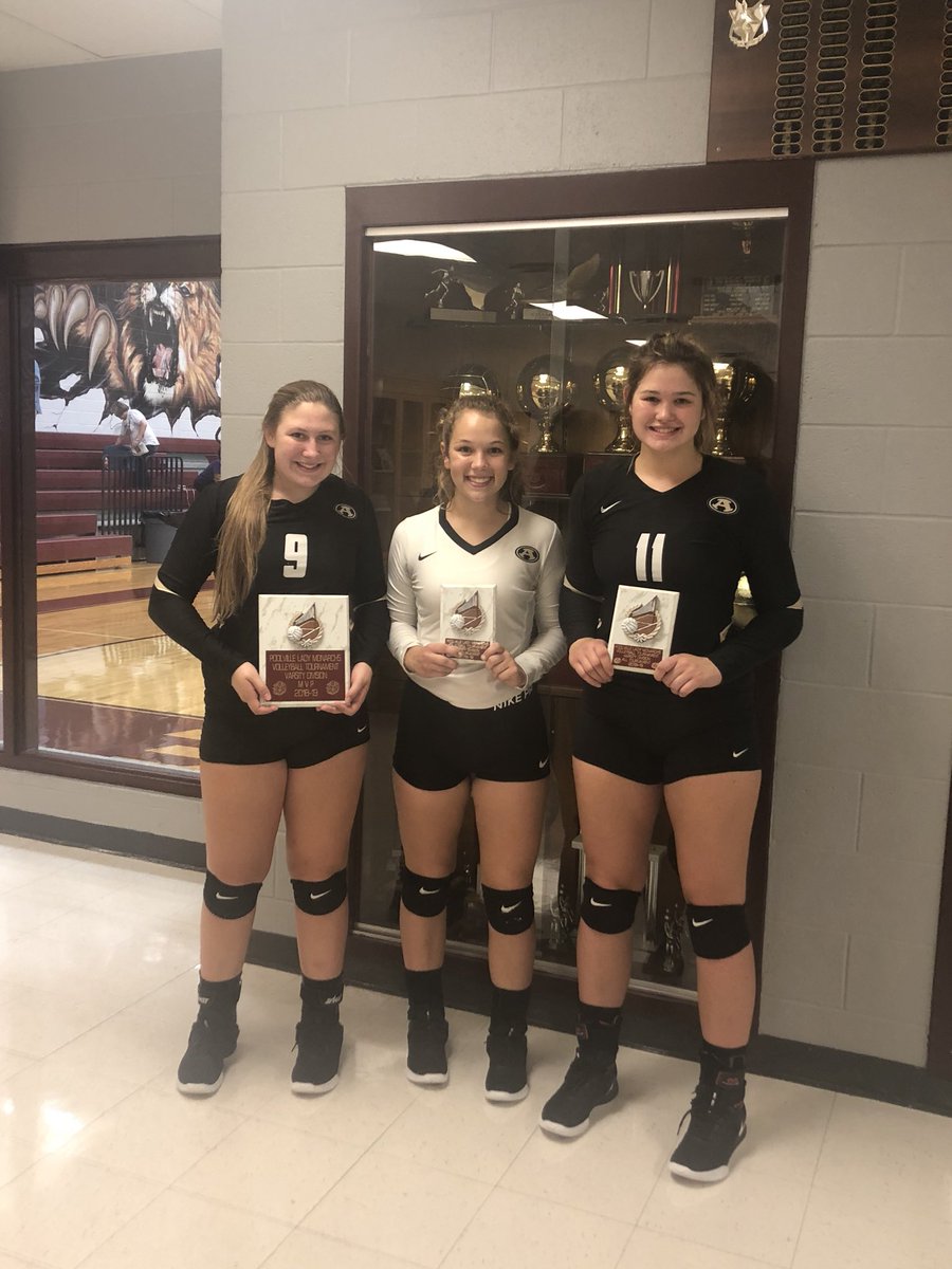 alvordvball's tweet photo. Poolville Tournament Champs!! Kinly Walker- tournament MVP, Christina Thomas and Abby Bloomer All-Tournament selections!! #PoundTheStone https://t.co/sT1gSrTQDu