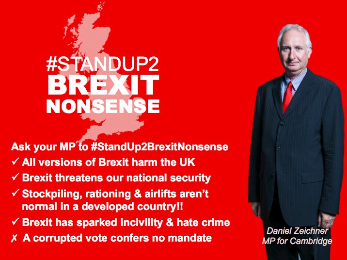 StandUp2Brexit's tweet photo. If you live in the constituency of Cambridge, you're lucky, 'cos your MP #DanielZeichner calls a spade a spade, and #Brexit a disaster. Thank him & ask him to continue to #StandUp2Brexit
#StopBrexitSaveBritain #FBPE #WATON
#Cambridge #CambridgeHour #WhatsOnCambridge #politics https://t.co/OqP5Swe0Gy