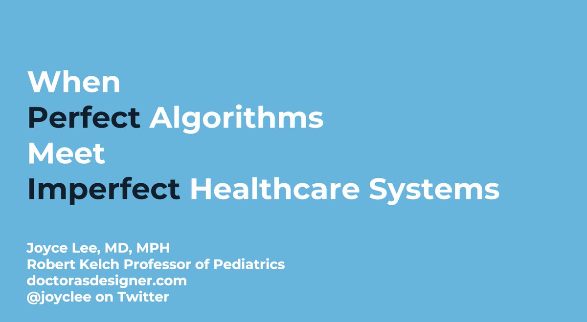 When Perfect Algorithms Meet Imperfect Healthcare Systems: My talk at the Machine Learning for Healthcare Meeting 2018
slideshare.net/joyclee/when-p…
#ai #design #healthdesign