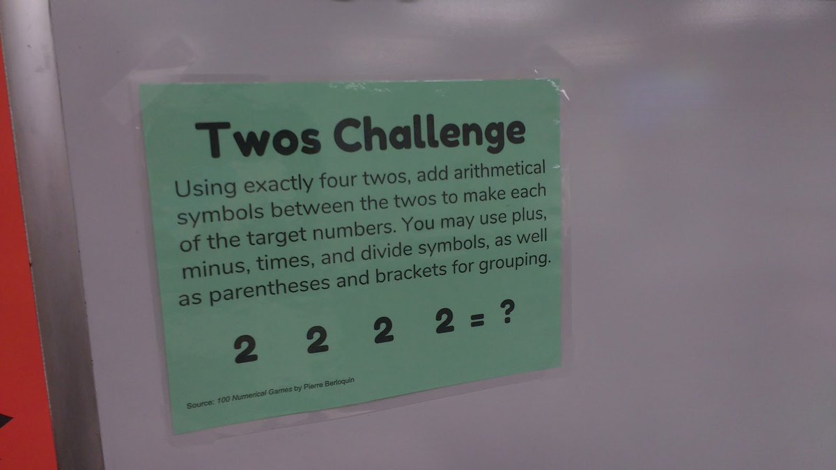 mathequalslove's tweet image. Sharing the activity that made this year&apos;s first day of school the best and most engaging one ever! Check out the Twos to Nines Challenges! mathequalslove.blogspot.com/2018/08/twos-t… #mtbos #iteachmath