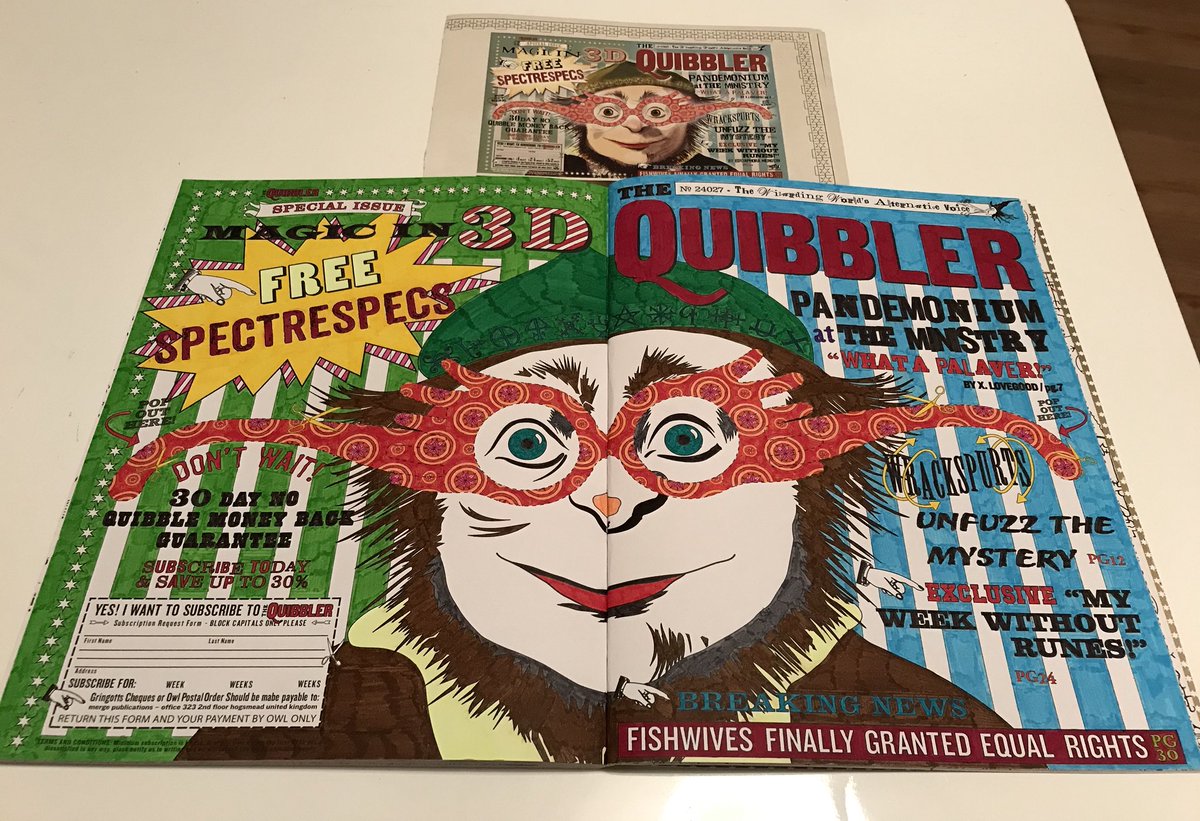 anxietyaloner's tweet photo. Achievement of the week, coloured in a giant Quibbler 😂 #colouringformindfulness #harrypotter https://t.co/eeFGOTMYqF
