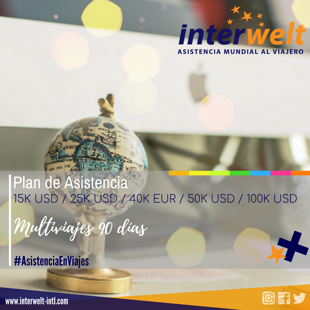 interwelt_mundo's tweet photo. Viajar varias veces al año por negocios, por placer, o simplemente porque en tu vida no pueden faltar los viajes.
.
En #Interwelt diseñamos el plan #Multiviajes que se ajusta a tus necesidades con coberturas que van desde los 15K hasta los 100k y con vigencia de 365 días. https://t.co/1DoPk7Nhyf