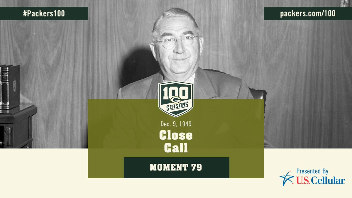 Dec. 9, 1949: Close Call  #Packers100 Moments presented by @uscellular 📰: packers.com/100Moments https://t.co/v6mZYZgRGY