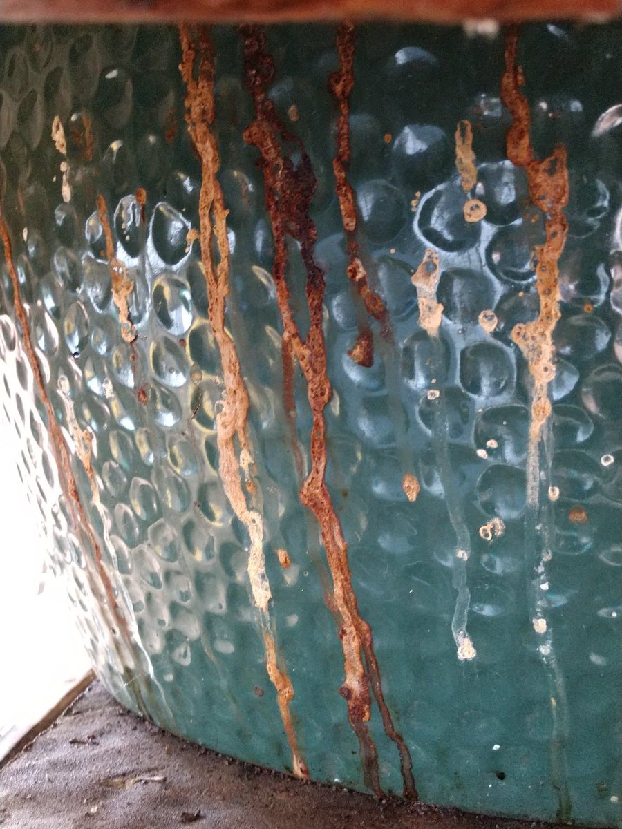 PatrickJones71's tweet image. This comes out of the pores of my XL Big Green Egg, and the factory says it's "normal". Think before you spend $1k+ on a made in Mexico grill that they won't stand behind. #BigGreenEgg