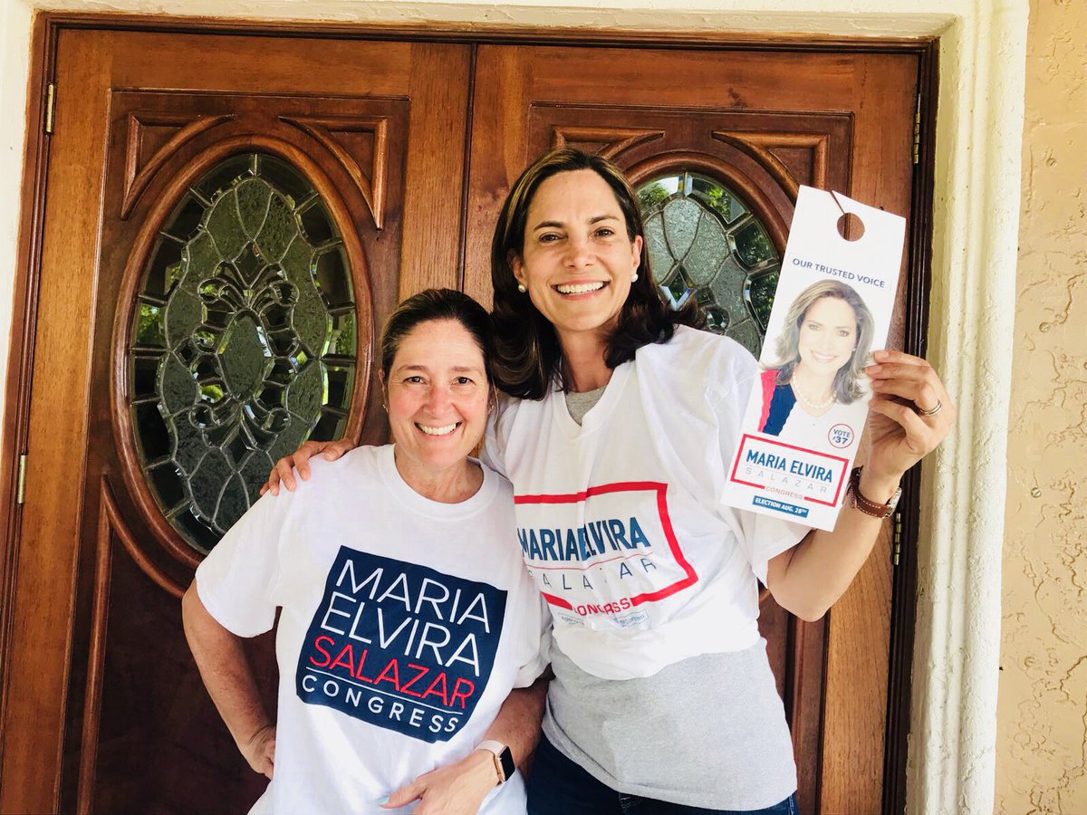 MaElviraSalazar's tweet photo. Knocking doors today in #FL27. Thank you everyone for all of your love and support! 
#Vote37 #TeamMariaElvira #ConEllaSi #MariaElviraSalazar #District27 https://t.co/xkvFomk7Qp