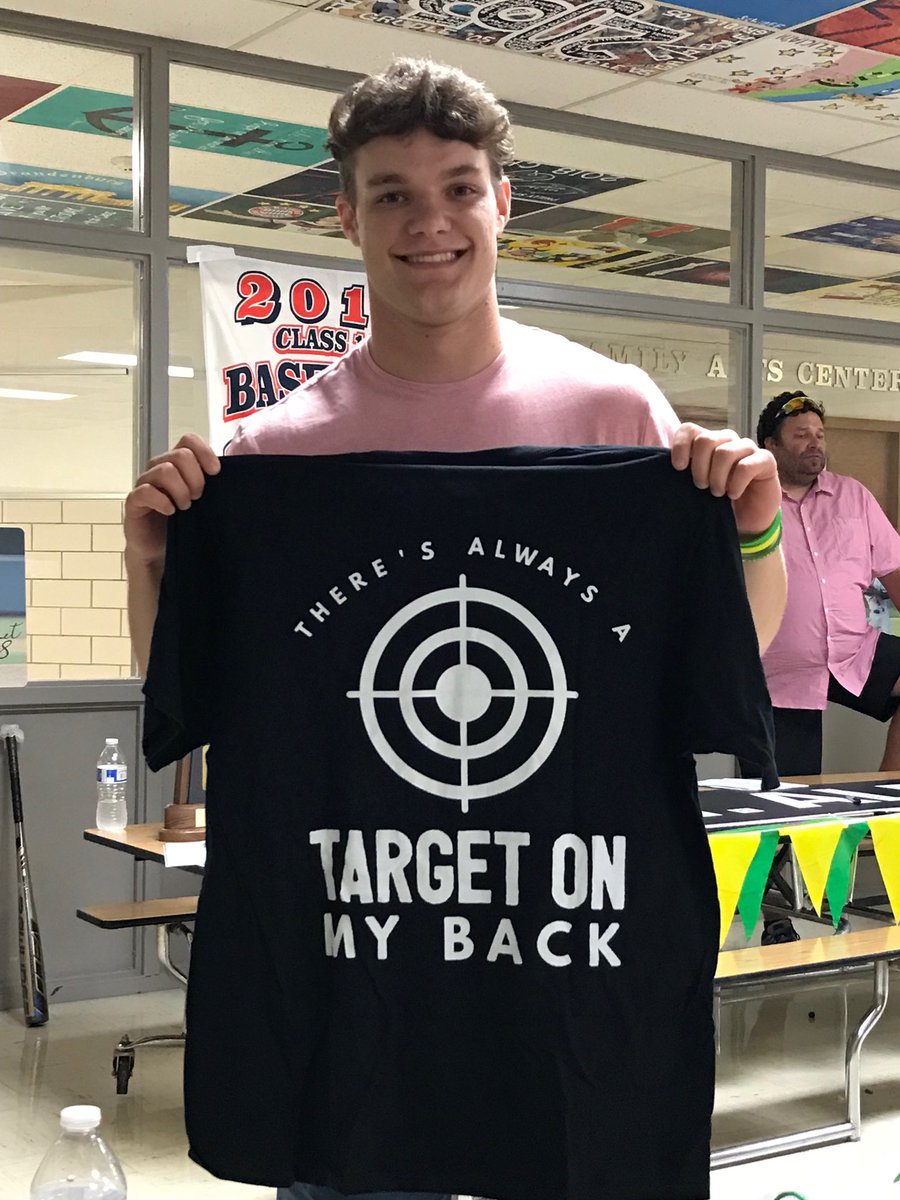 When you lead the State in Hit By Pitches, 25 times, your team gives you this shirt.  ⁦<a href="/LanceWright_14/">Lance Wright</a>⁩