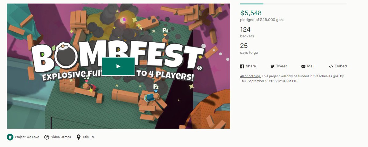 GUYS. @ZacFierce just posted his <a href="/kickstarter/">Kickstarter</a> for <a href="/PlayBOMBFEST/">BOMBFEST 💣</a> and he already has a TON of supporters (Myself included) check out the kickstarter, I'll put a link in the thread. This game is so much fun and I know you'll love it!