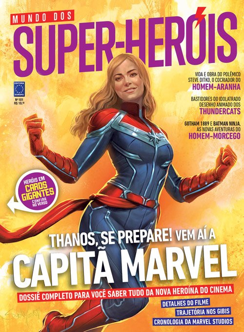Official art of <a href="/brielarson/">Brie Larson</a>'s CAPTAIN MARVEL has been featured on this cover of the new issue for a Brazilian superhero magazine!
