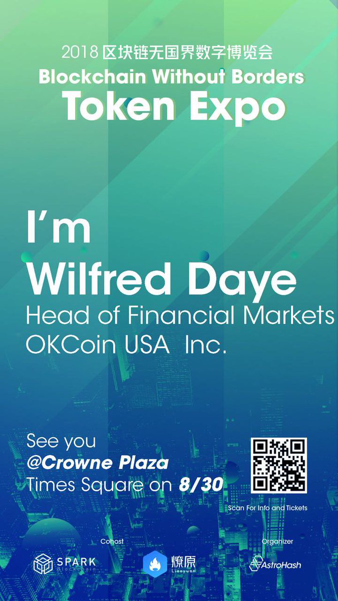 I’m going to be at Blockchain Without Borders event in NYC on August 30 - come say hi!#blockchainwithoutborders @OKCoin