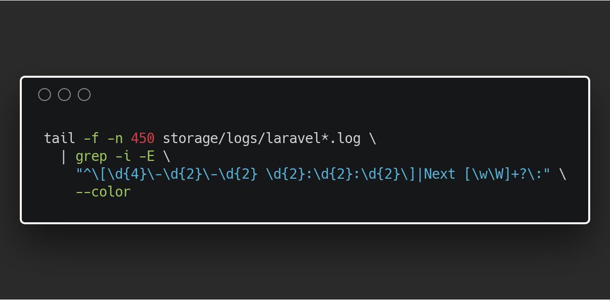 jakebathman's tweet image. Tired of seeing your stack traces in laravel.log? Set up a little filter alias for yourself 🦄
Enjoy: gist.github.com/jakebathman/a1…