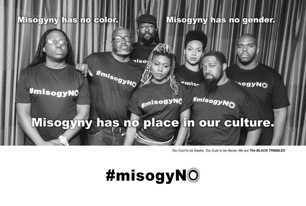 BlackTribbles's tweet photo. Misogyny has no color. Misogyny has no gender. Misogyny has no place in our culture. #MisogyNO

#misogyno #misogyny #endmisogyny #BlerdDating #blerds #geeklife #nerdlife #geekculture #blerdvision #TribbleNation https://t.co/SwS8RAsVAa
