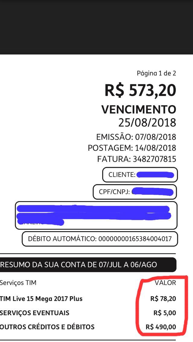 Empamac's tweet image. Que vergonha hein @TIMBrasil 

Pago R$ 78,20 em 15MB da #LiveTim (isso pq contratei 40MB e vcs só foram capazes de entregar 15) + telefone.

Hj qnd abri a fatura, veio uma cobrança de R$ 573,20.

Liguei pro 10341 e constatei o que desconfiava. Política do #SeColarColou