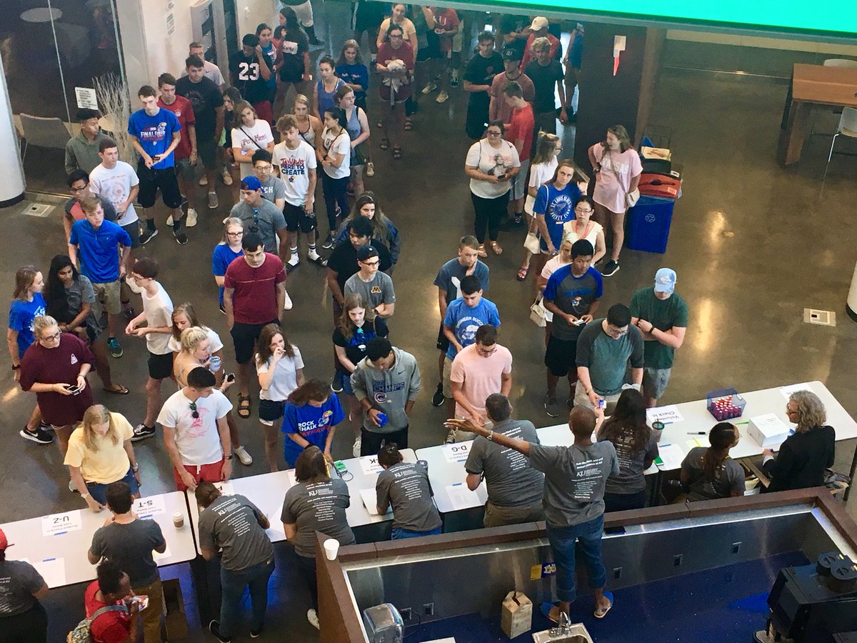 davestadler's tweet photo. Big shout out to @KU_SAPEC for the amazing job they did today with the Jayhawks Give A Flock event! From what we saw at #CapFedHall, this program was a huge success!! #RockChalk. https://t.co/uNpfZV6yBB