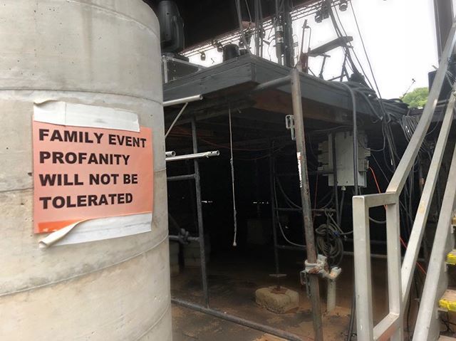 tobymac's tweet photo. About to walk up the stairs to the stage to perform at @frontiercityOKC in Oklahoma City… I can appreciate this sign...no need to worry tonight!! 😏
#LetsgoooooOKC https://t.co/BJWAvIaW1i https://t.co/xT87V5X6Vu