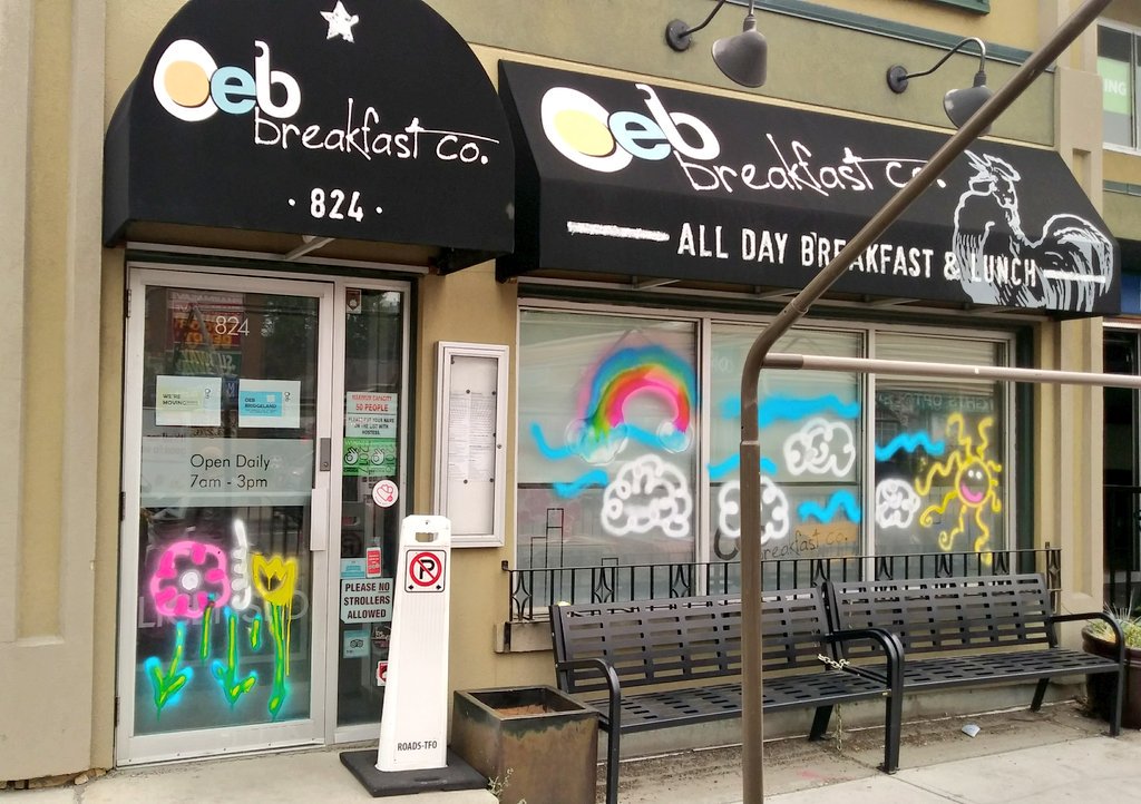 EdTrDay's tweet photo. How to make a light, cheap, quick temporary #parklet on a connector road in Calgary:
traffic controls (parked car in lane reduced cost),
bike racks,
modular fencing,
and spray chalk!
#placemaking #tacticalurbanism #activateyyc #edtrday #streetsforpeople #placemakingyyc https://t.co/Avf7zUVl52