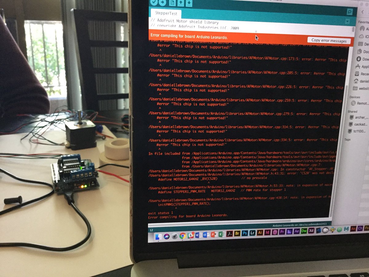 GraphicCuration's tweet image. Well, that stepper test didn’t go as planned. Arduino:1, Me:0. #arduino #programming #NotACoder #Testing