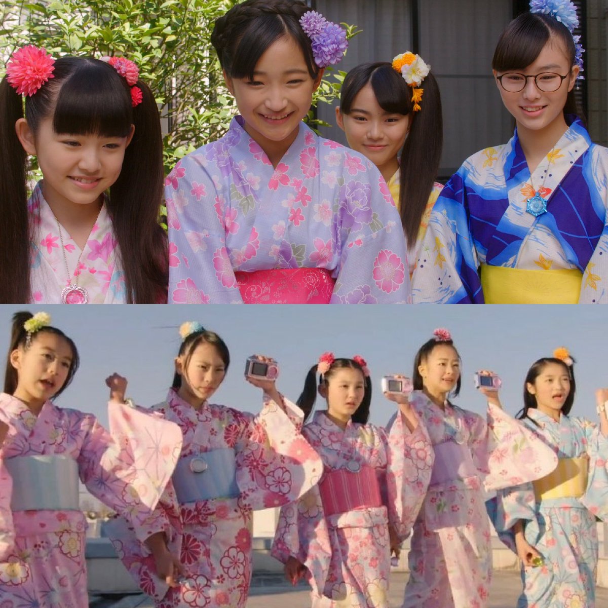 マジマジョピュアーズの浴衣の方がカラフル #ミラクルちゅーんず #マジ