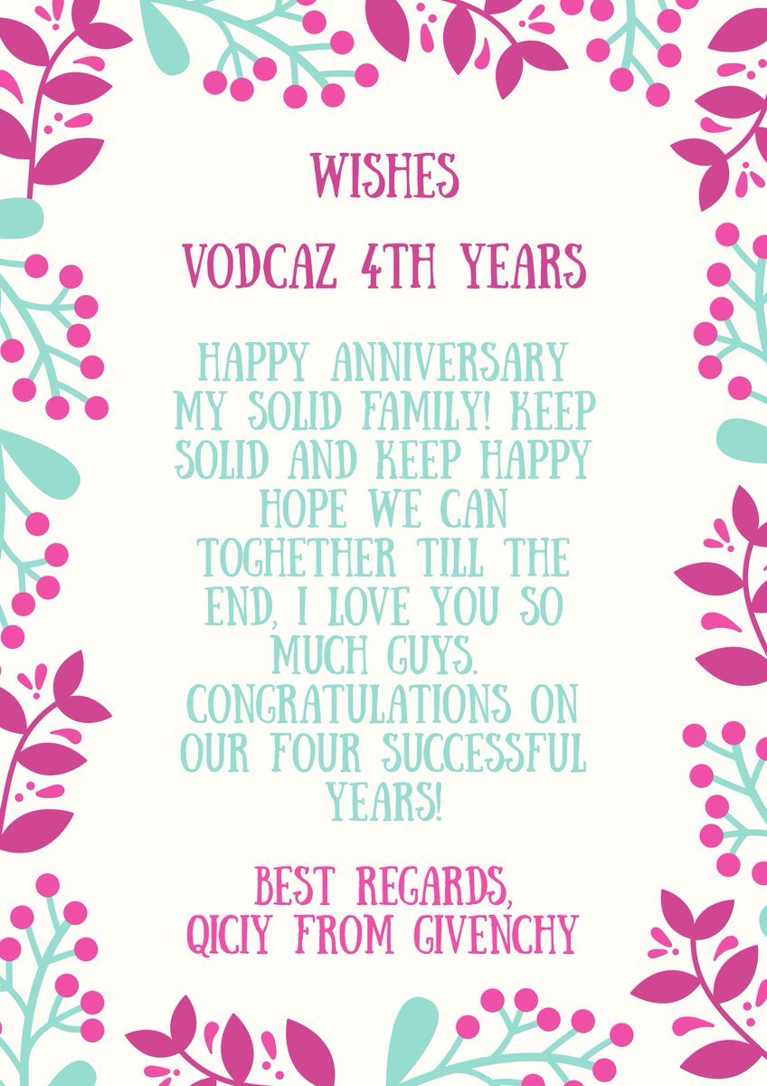 tiffacniy's tweet photo. Hello, I'm Qiciy from Givenchy.
I'm so happy to be the part of @VODCAZTEAMS and they just turned 4 today.
Best wishes for you ! !💖✨

#VODCAZ4THYEARS https://t.co/2HmAexjPR4