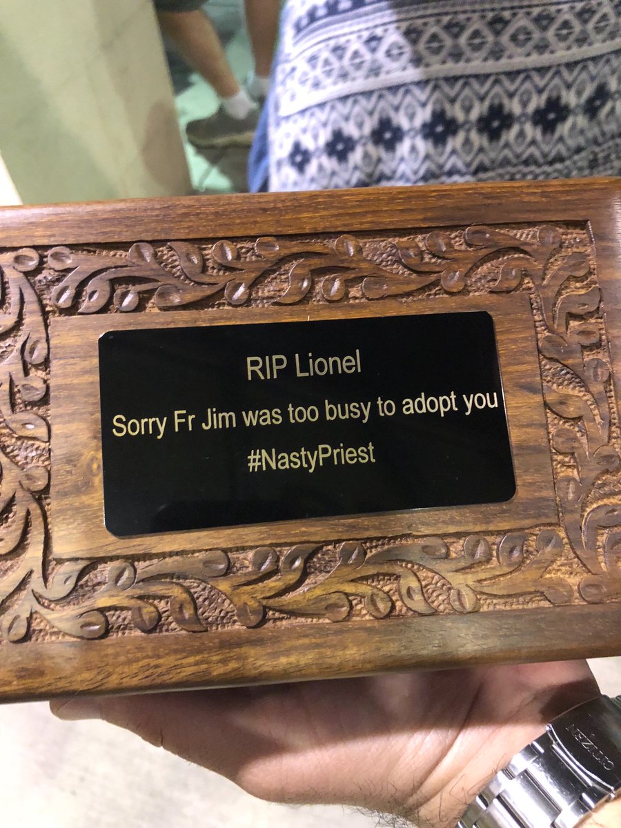 FrJim8's tweet image. Thanks to the nasty listener that bought me a proper casket. That #nastypriest Fr. Jim buried me in a trash bag. @catholicguyshow @linorulli @FatherJimChern