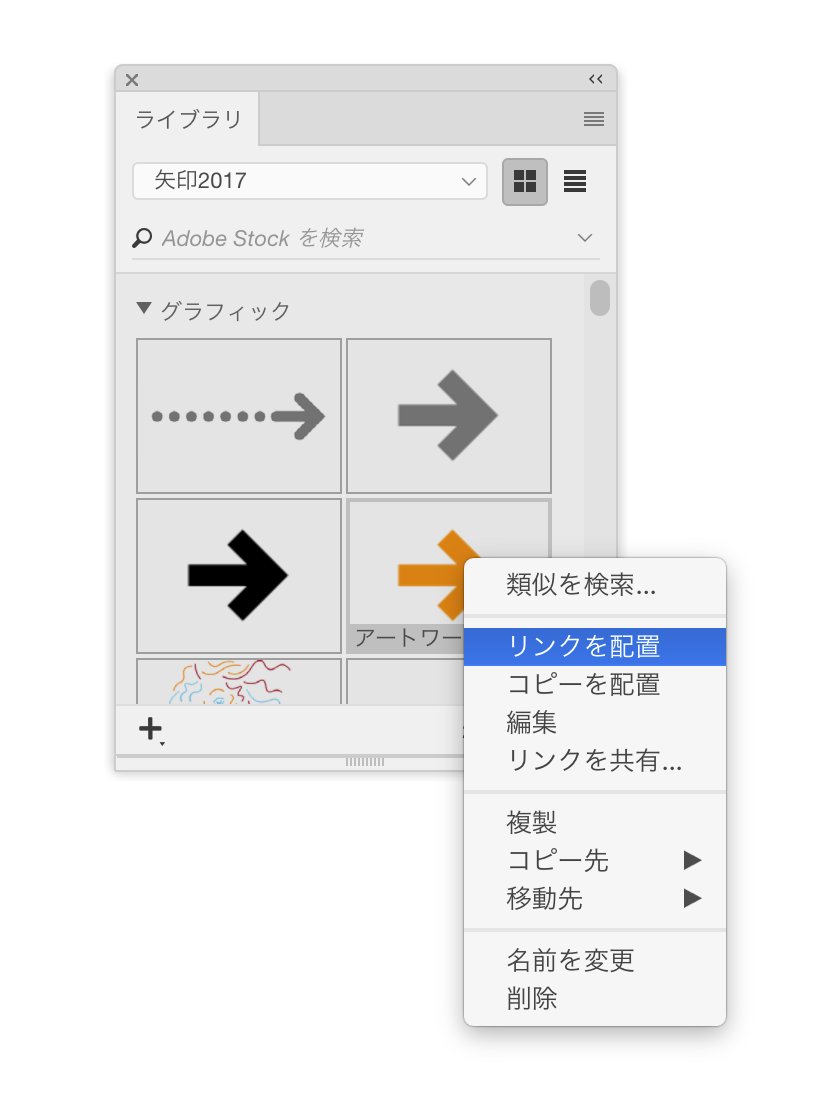swwwitch's tweet photo. CCライブラリのアイテムの配置には［リンクを配置］と［コピーを配置］があります。アイテムを右クリックして表示されるメニューから選択します。
#quicktips #Illustrator #AdobeMAX #IllustratorArtofEfficiency #CClibrary https://t.co/ij7bBXg42D