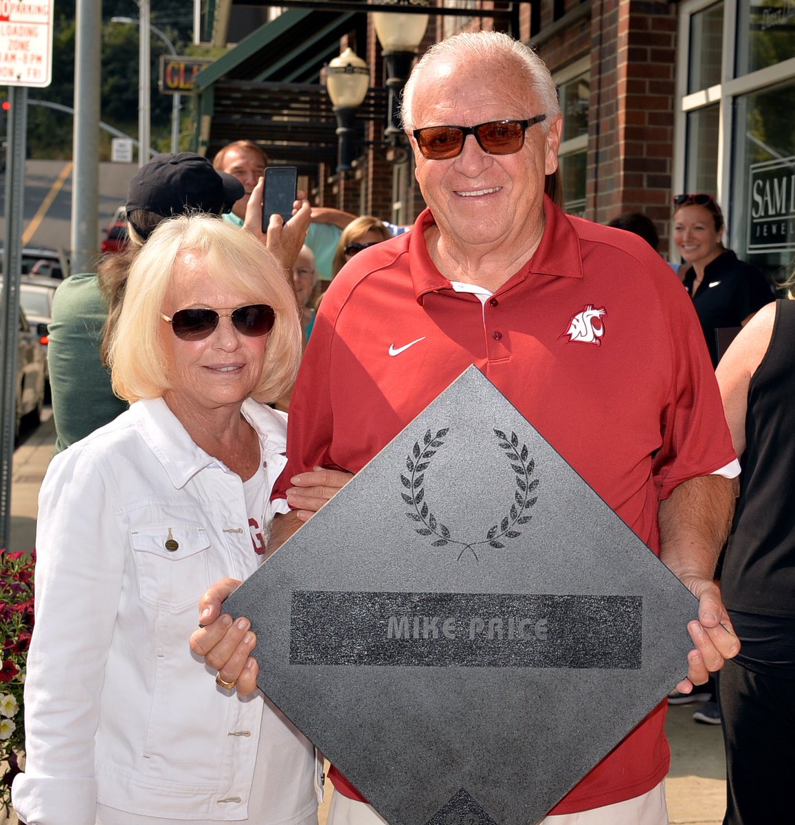 Former WSU Coach Mike Price was inducted into the Pullman Walk of Fame