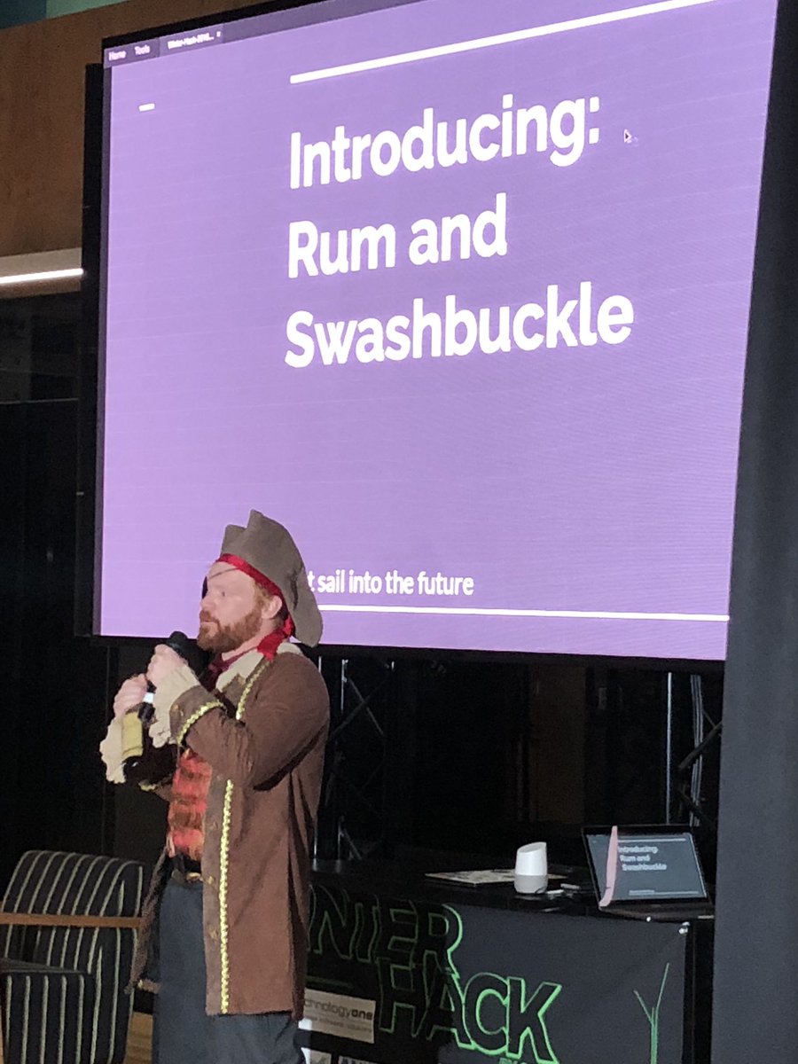 the_me4502's tweet photo. Pirates at a hackathon? @MundaneMiles @QUTCode #winterhack2018 https://t.co/lH0UBOxZ2W