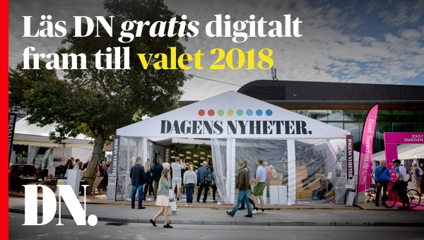 Nu kan alla som vill läsa allt innehåll på dn.se gratis fram till riksdagsvalet i september 2018. ”Demokratin behöver oberoende journalistik som är tillgänglig för många”, säger Peter Wolodarski. dn.se/nyheter/politi…