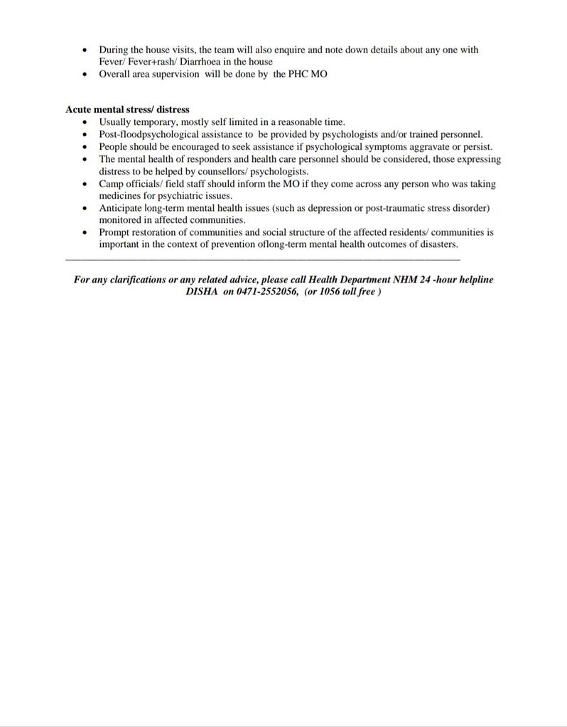 Immediate post-flood recovery activity - Brief guidance note
#DirectorateofHealthServices
#Floodrelief
#RecoveryChallenge